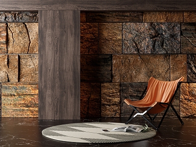 Stone Background Wall Light Luxury Melting Rock Sofa Background Wall Leisure Chair Carpet model