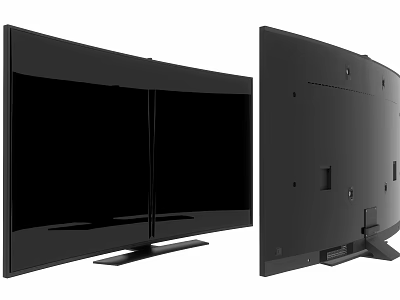 Sleek Modern Curved Television With Black Screen Back Panel And Stand 3d model