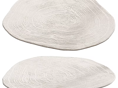 Minimalist Modern White Square Rug With Wood Grain Pattern And Soft Woven Texture 3d model