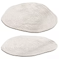 Minimalist Modern White Square Rug With Wood Grain Pattern And Soft Woven Texture