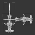 Two Hammerhead Shark Models Showcasing Aquatic Animal Features on White Background 3d model