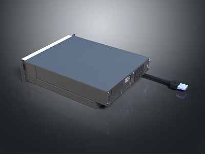 Modern Compact Daily Use Electrical Device with Sleek Gray Casing and Power Cable Connection 3d model