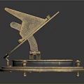 Antique Brass Sundial Clock With Intricate Carved Scales And Decorative Base