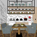Elegant Restaurant Interior Design With Herringbone Floor Tables Chairs And Blue Windows