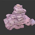 Natural Wood and Stone Decorative Stacked Structure with Wooden Base and Stones