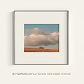 Scenic Landscape Painting With Blue Sky White Clouds And Small House On Field