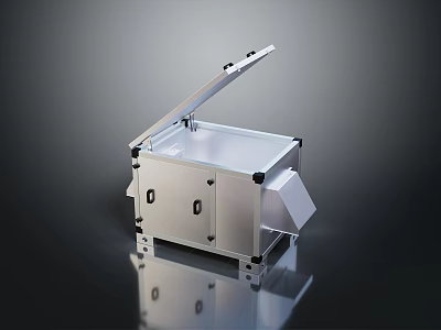 Silver Metal Case With Open Lid Secure Latches And Sturdy Base Supports 3d model