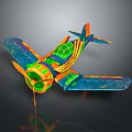 Artistic Colorful Spacecraft Model Featuring Intricate Patterns And Propeller