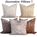 Cozy Velvet Pillows Collection With Neutral Tones Geometric Patterns And Woven Textures