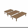 Modern Wooden Coffee Tables Set With Various Sizes And Natural Wood Finish