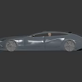 Shiny Blue Concept Car With Sleek Design Open Doors And Beige Interior