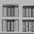 Various Modern Revolving Door Designs Featuring Glass Panels And Metal Frames