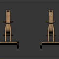 Two Wooden Building Blocks Rocking Horses With Brown Body And Wooden Rocking Base
