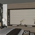Modern Log Wind Bay Window Tea Table Ornaments Combination 3d model