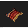 Colorful Striped Decorative Pillow With Red Orange Yellow Blue Purple Stripes For Home Decor
