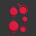 Pink Kitchenware Set With Pots Bowls And Mug For Modern Home Use