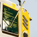 Portable Handheld Computer Yellow White And Pink Design With Screen Buttons And Handle