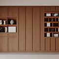 Dark Brown Wooden Bookcase with Multiple Shelves Built-in Lighting Books Vases Photo Frames and Decorations