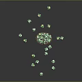 Green Mushrooms with White Spots in Brown Wicker Basket and Scattered Around on Dark Background