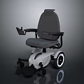Ergonomic Electric Wheelchair With Comfortable Seat Black Frame And White Wheels