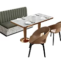 Modern Dining Room Interior Design With Bench Table And Brown Dining Chairs 3d model