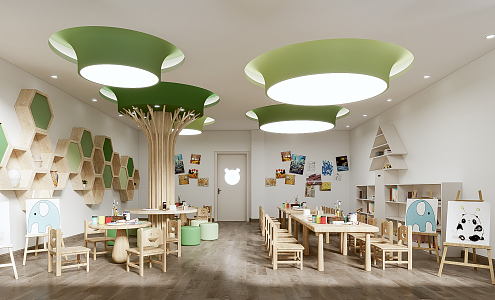 Modern Kindergarten Art Room 3d model