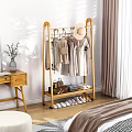 Wooden Clothes Rack In Bedroom Holds Clothes Hats Bags Shoes