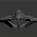 Space and Aerospace 3D Model White Spaceship With Wing Like Structures And Central Circular Design