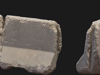 Ancient Architectural Stone Blocks With Rough Texture And Surface Marks 3d model