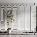 Modern screen glass screen partition 3d model
