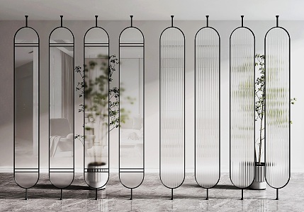 Modern screen glass screen partition 3d model