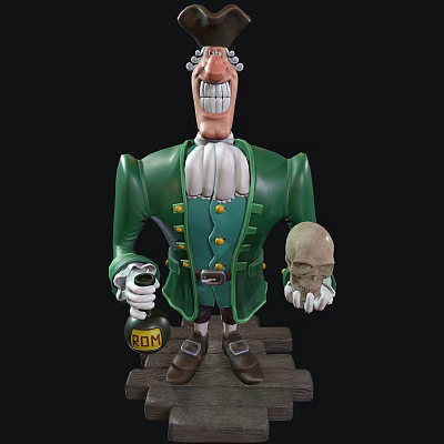 Modern Game Role Pirate Old Man 3d model Modern Game Role Pirate Old Man 3d model