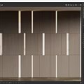 Modern Accent Wall Design With Wooden Panels Vertical Lighting And Marble Strips