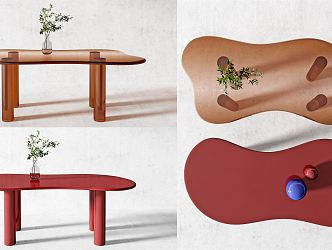 Modern table shaped table decoration 3d model