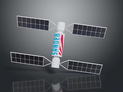 SPIDER Satellite With Solar Panels And White Structure In Space Exploration 3d model