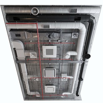 Industrial LOFT Duct Air Conditioning Duct 3d model