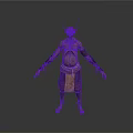 Fantasy Male Character With Horns And Tribal Attire Standing Pose