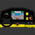 Kids Toy Driving Simulator With Steering Wheel Screen Buttons And Control Panel