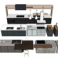 Modern Kitchen Cabinet Designs With Island Counter And Multiple Layouts 3d model