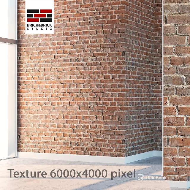 Red Brick Wall Components For Interior Structure And Texture Design 3d model 