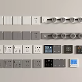 Modern Switch Panels With White Grey Black Styles And Socket Digital Display Controls 3d model