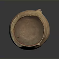 Ancient Handcrafted Clay Pottery Sculpture With Broken Rim And Textured Surface