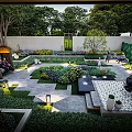 Garden Landscape Design With Lush Greenery Pathways Seating Areas And Arched Structure