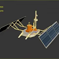 Commercial Equipment Featuring Solar Panels Red Main Body And Support Frame Structure 3d model