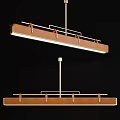 Modern Minimalist Pendant Light With Metal Structure And Brown Leather Linear Design For Interior Decoration
