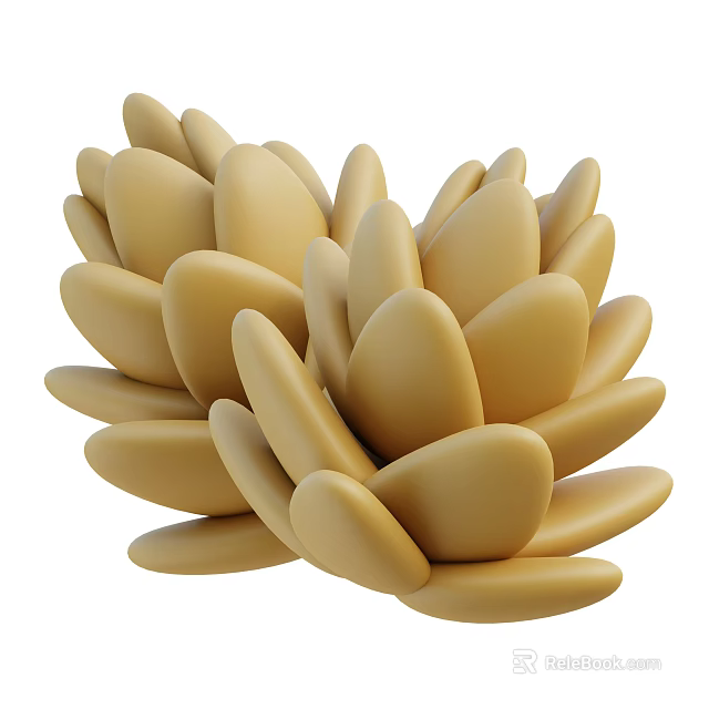 Modern Minimalist Cream Yellow Pinecone Shaped Decorative Ornament Set With Smooth Surface For Home Decor 3d model 