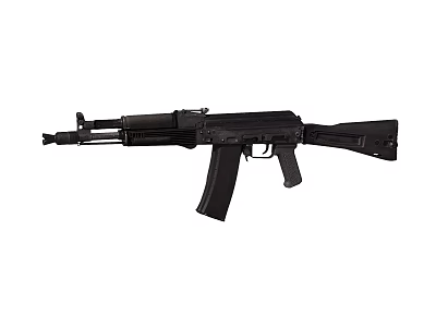 Black Military Style Assault Rifle With Detachable Magazine And Ergonomic Grip 3d model