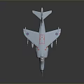 Light Gray Military Jet Model With Red Blue Markings And Weapon Attachments