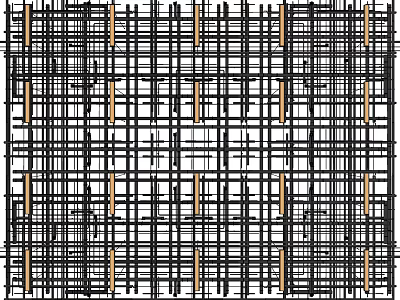 Industrial Pipes Grid Structure Layout With Black And Orange Lines Network Design 3d model