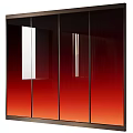 Modern Glass Cabinet Doors With Gradient Yellow Orange And Black Frame Design